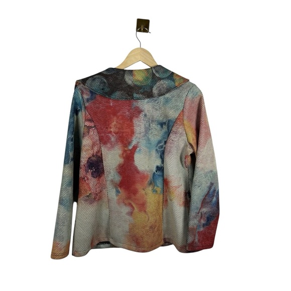 VINTAGE Feratelli Women’s Asymmetrical Abstract Mesh Full Zip Jacket Size M - Picture 5 of 7